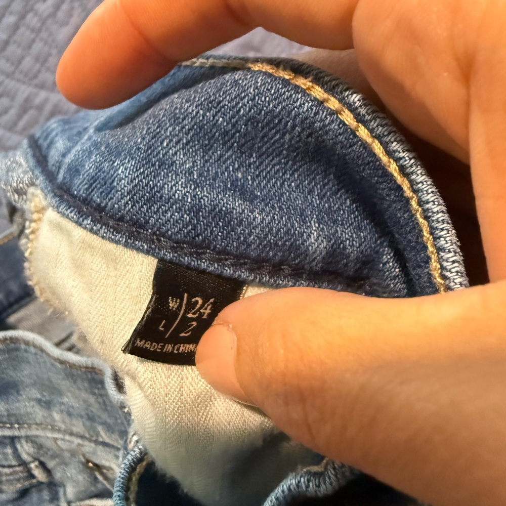 Abercrombie & Fitch Light Blue Distressed Jean Shorts - Picture 4 of 4